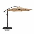 Claustro 10 ft. Offset Outdoor Patio Umbrella with 8 Steel Ribs & Aluminum Pole & Vertical Tilt; Beige CL3875226